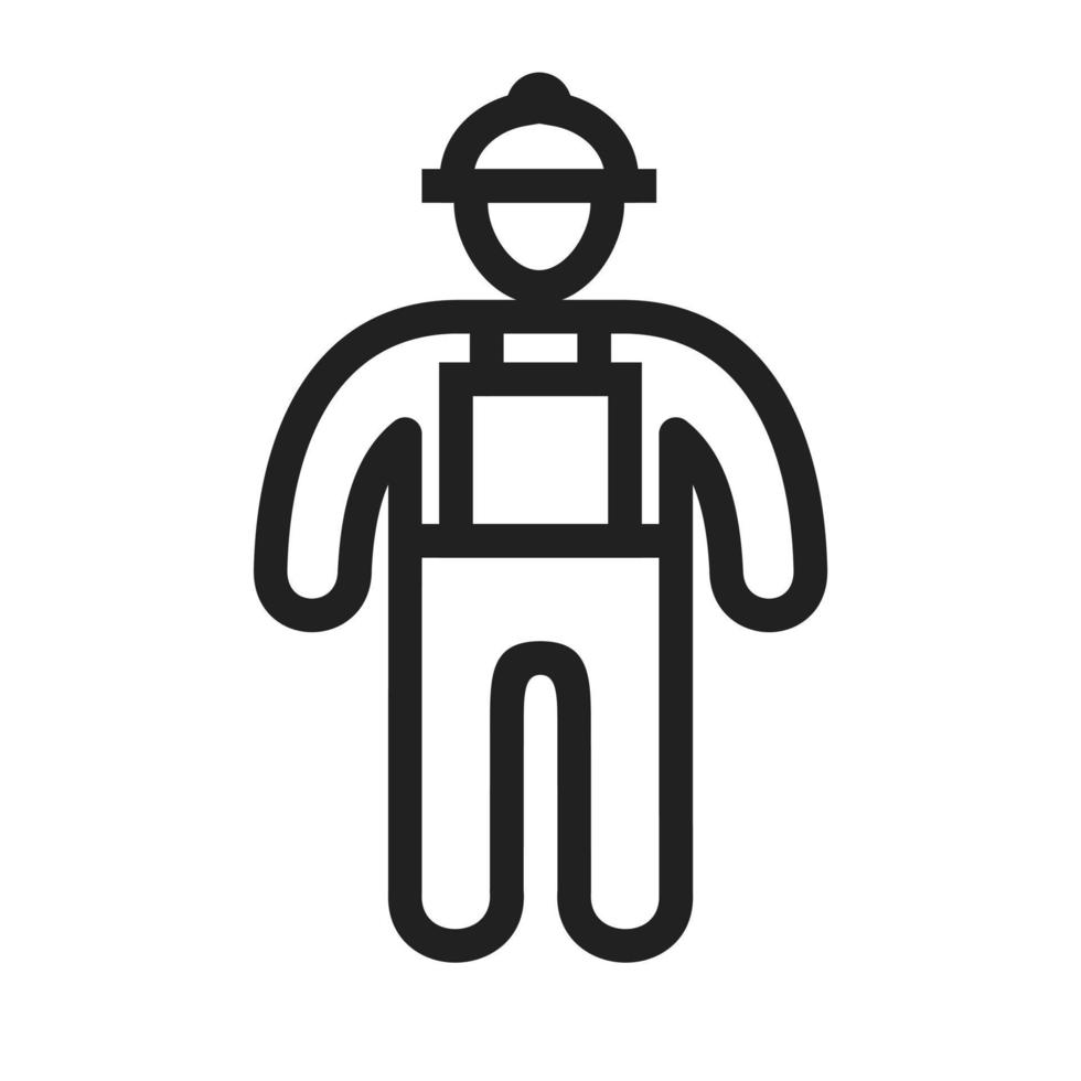 Construction Worker II Line Icon vector