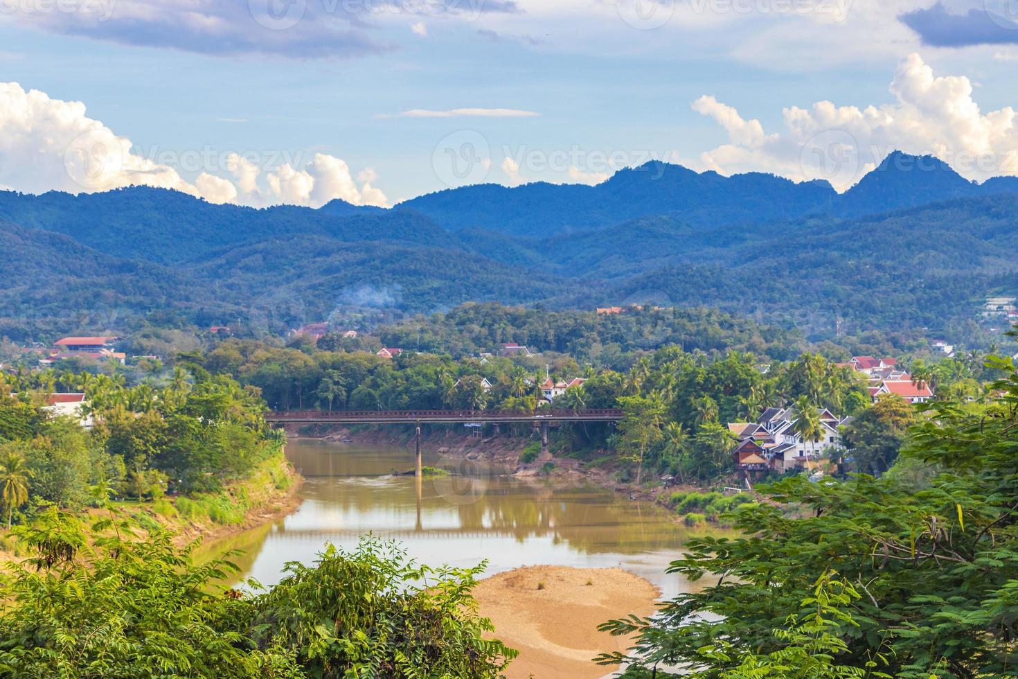 Panorama of the landscape Mekong river and Luang Prabang Laos. photo