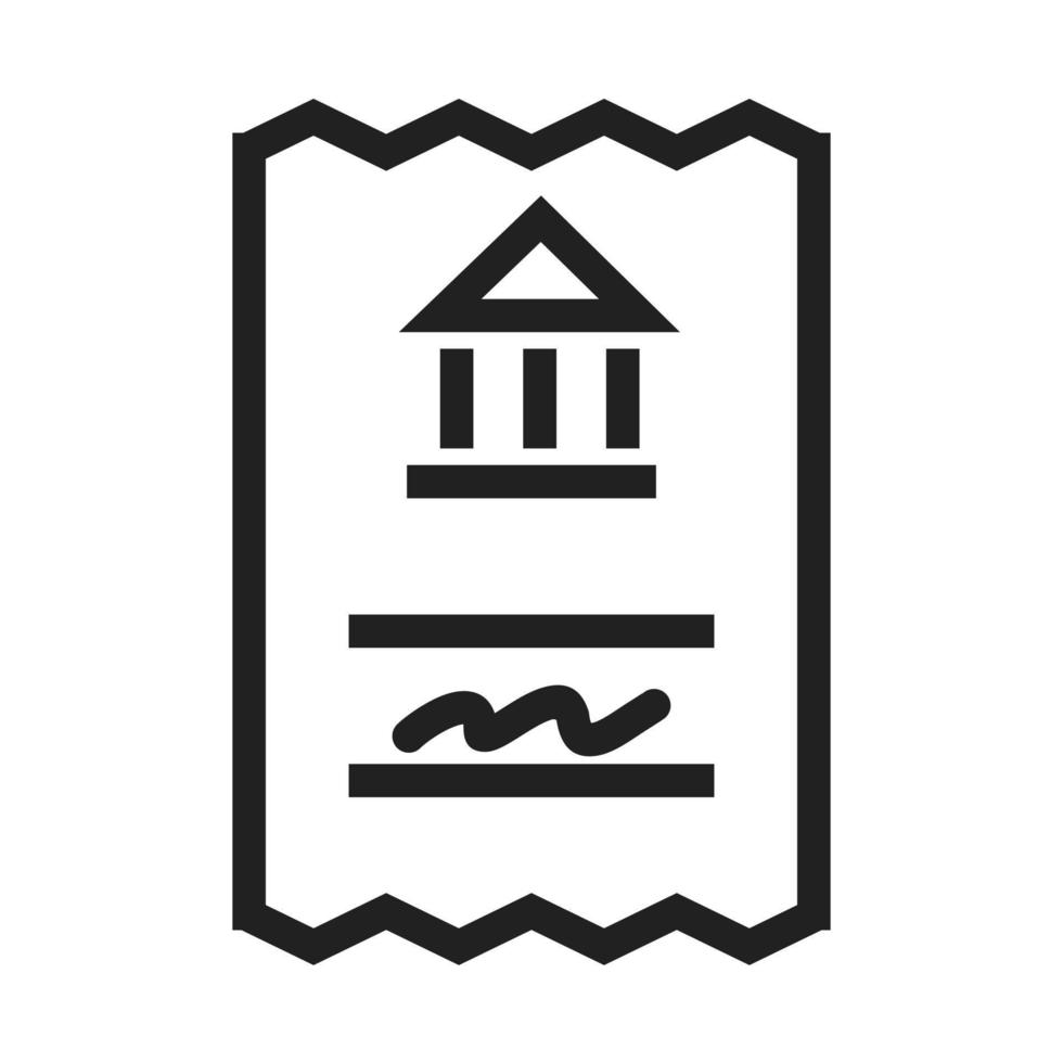 Bank Draft Line Icon vector