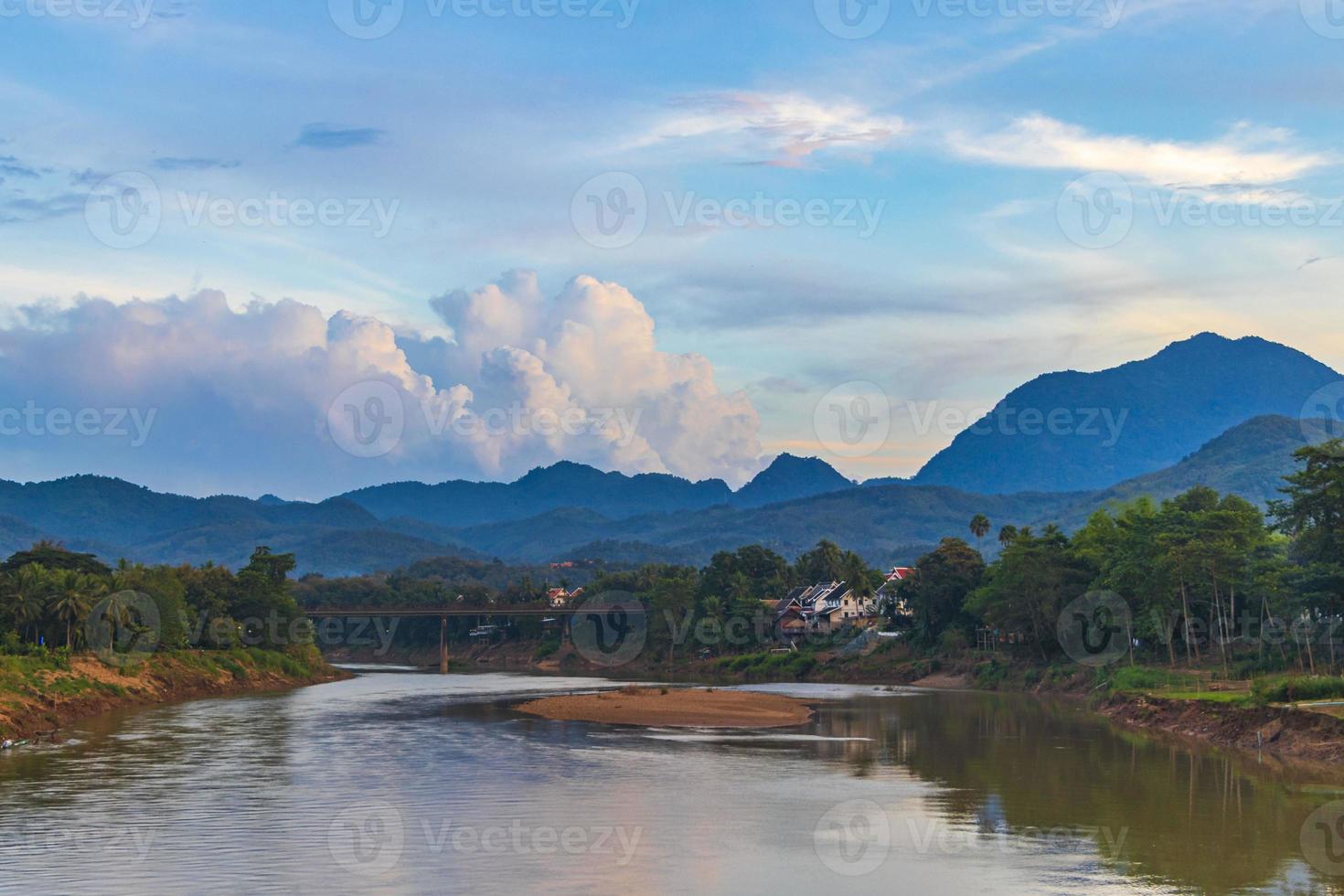 Panorama of the landscape Mekong river and Luang Prabang Laos. photo