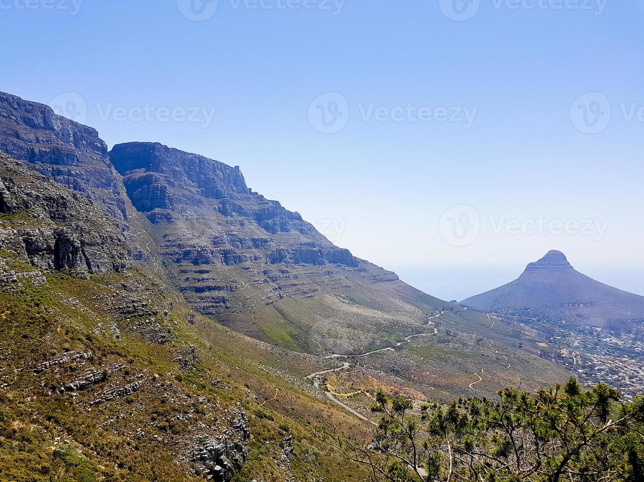 Table Mountain National Park and Lions head in Cape Town. photo