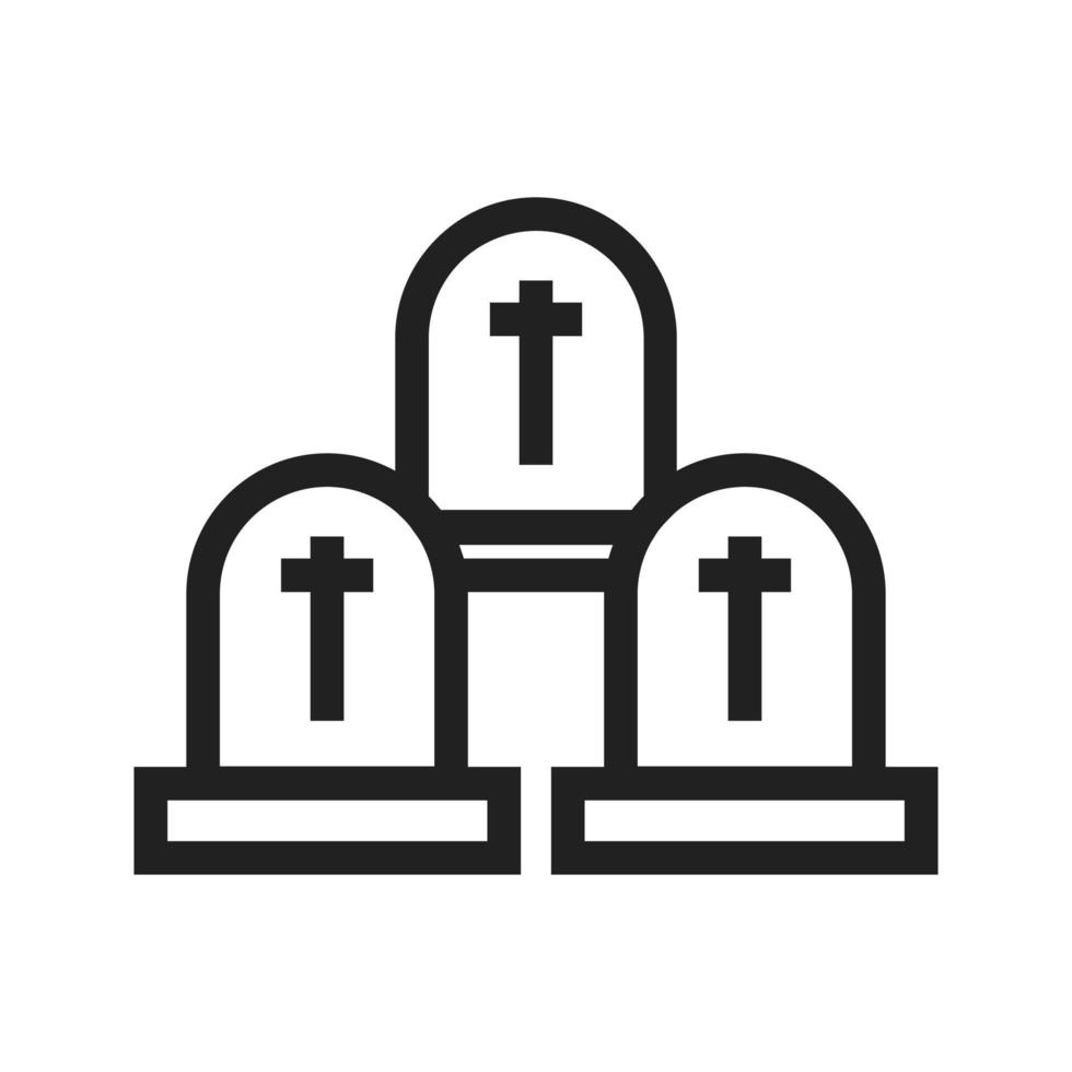 Graveyard Line Icon vector