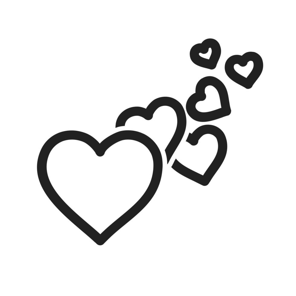 Hearts I Line Icon vector