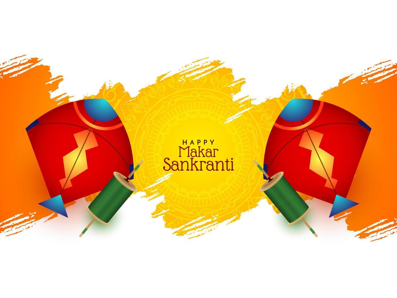 tarjeta de felicitación del festival indio cultural makar sankranti vector