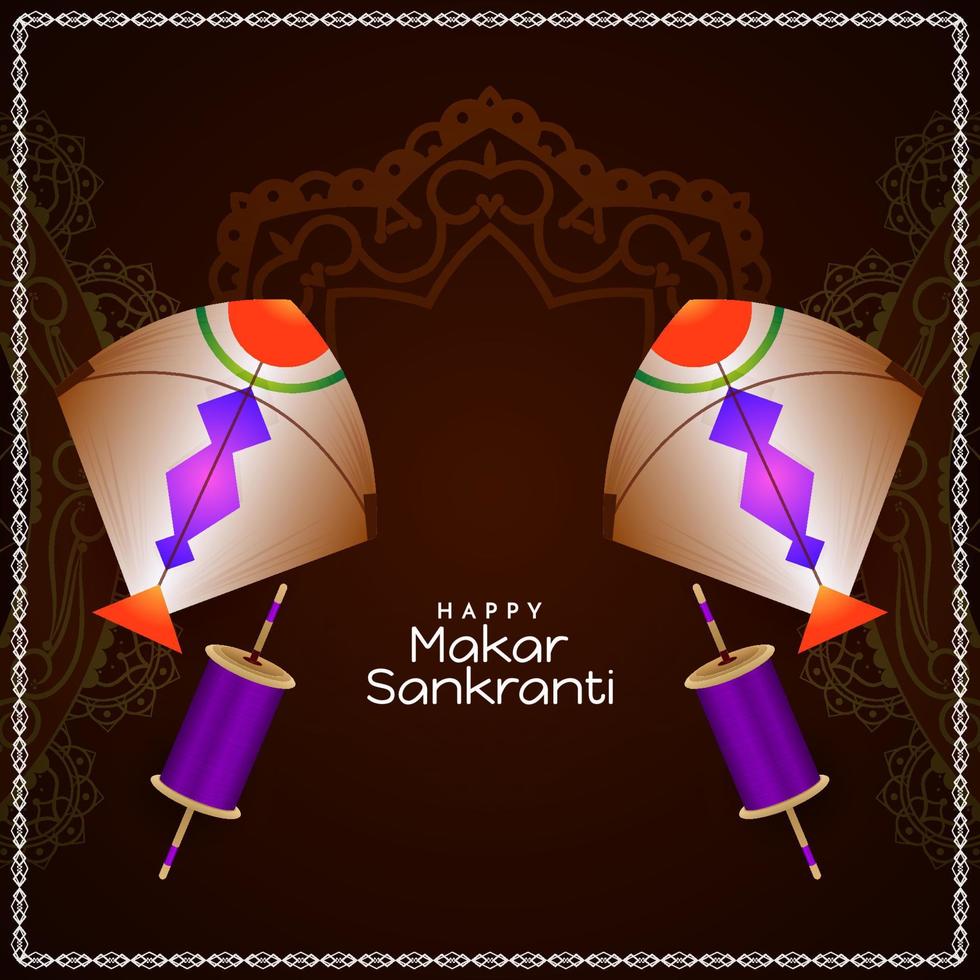 Makar Sankranti traditional Indian festival background design vector
