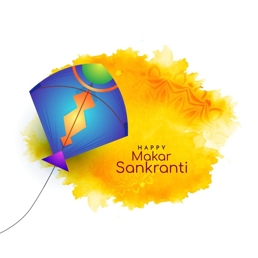 diseño de fondo del festival makar sankranti con cometas de colores vector