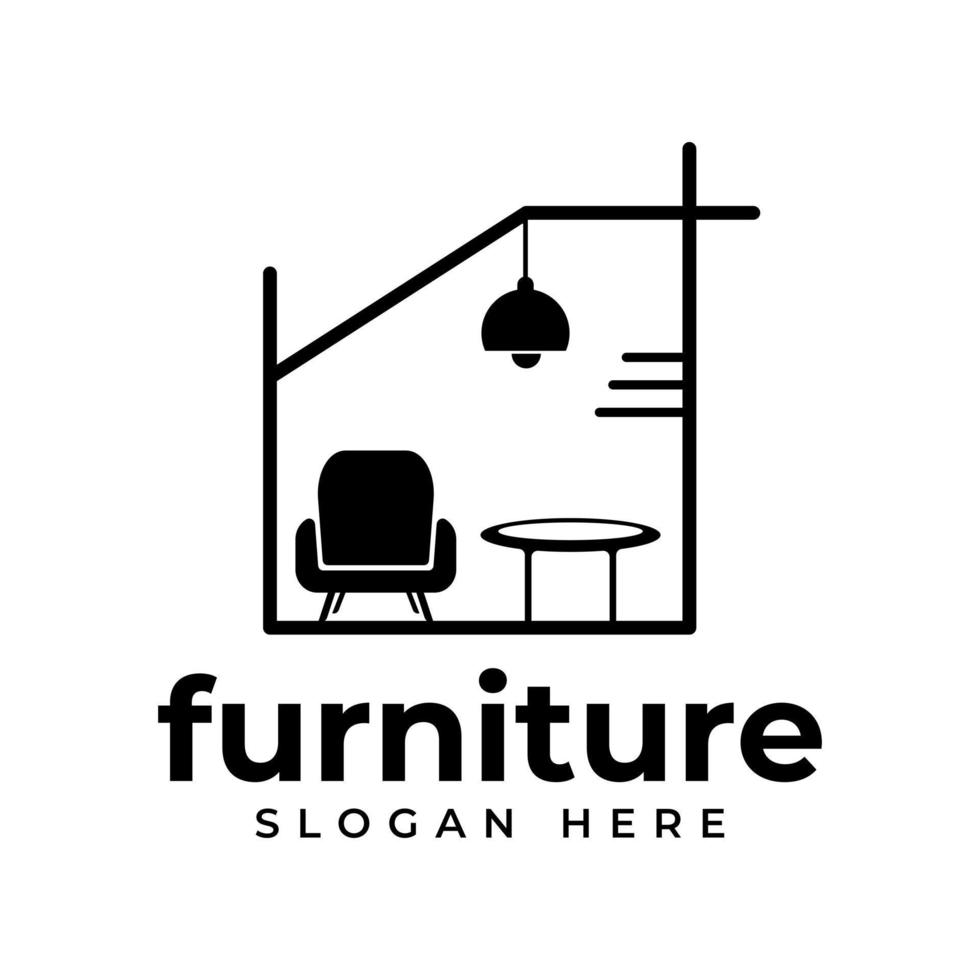 diseño de logotipo de muebles vector