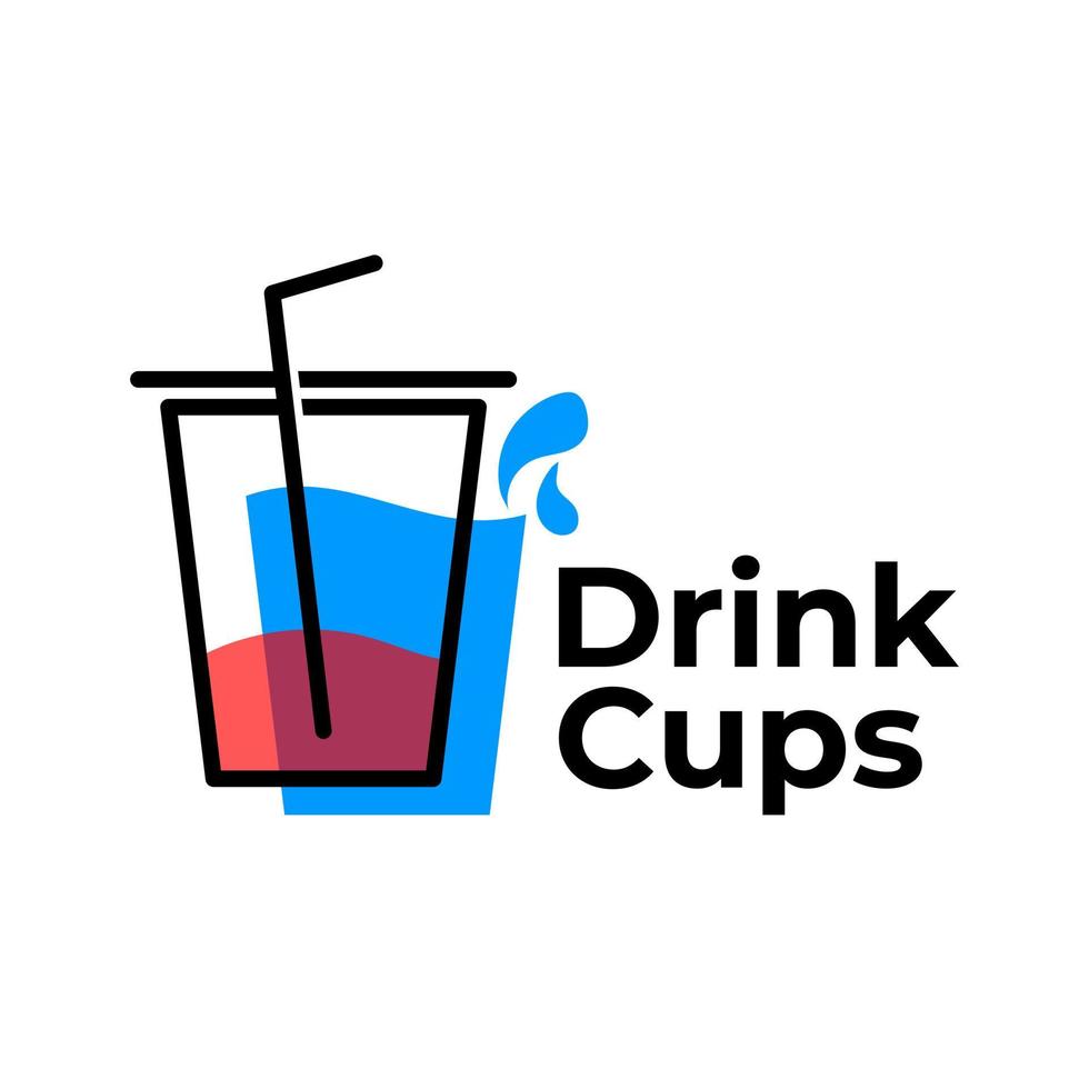 Drink cup packaging soft drink logo template vector