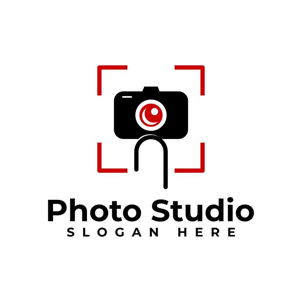 Modern photography studio logo vector