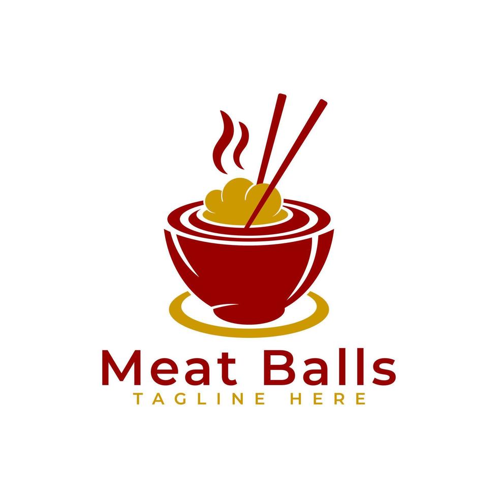 Meatball logo design template vector