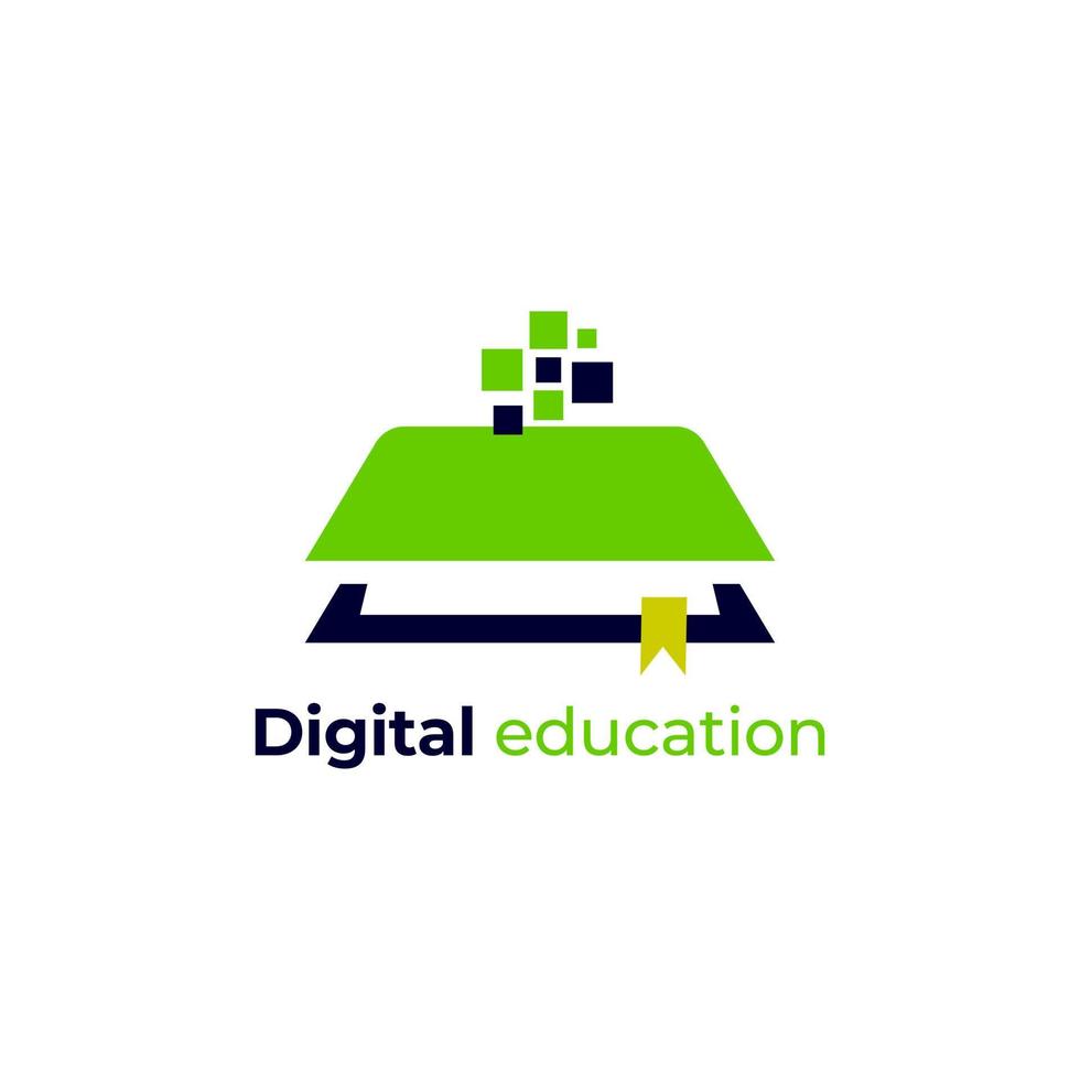 Online Education Logo template pixel book education logo template vector