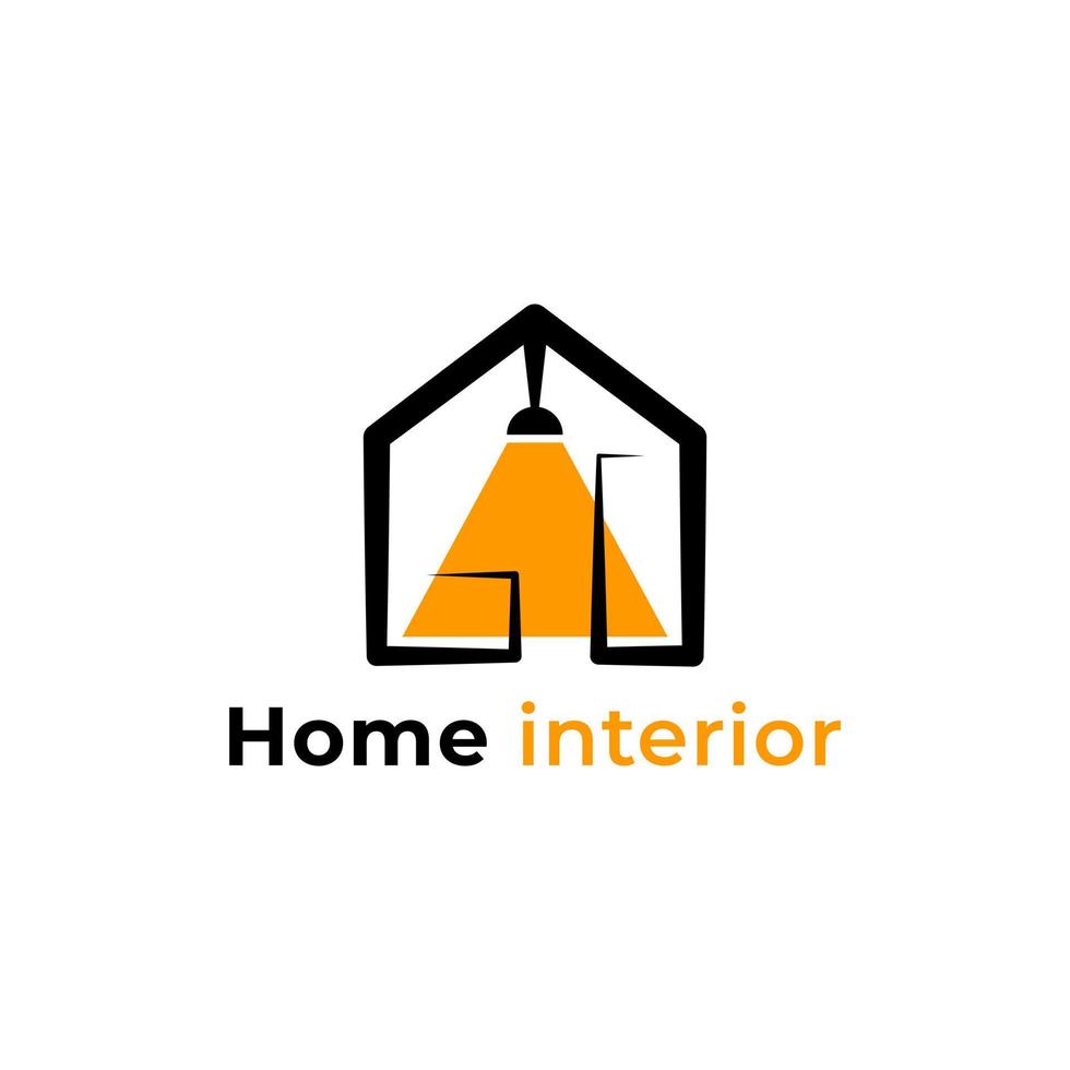 plantilla de vector de símbolo de casa y muebles de diseño de logotipo interior