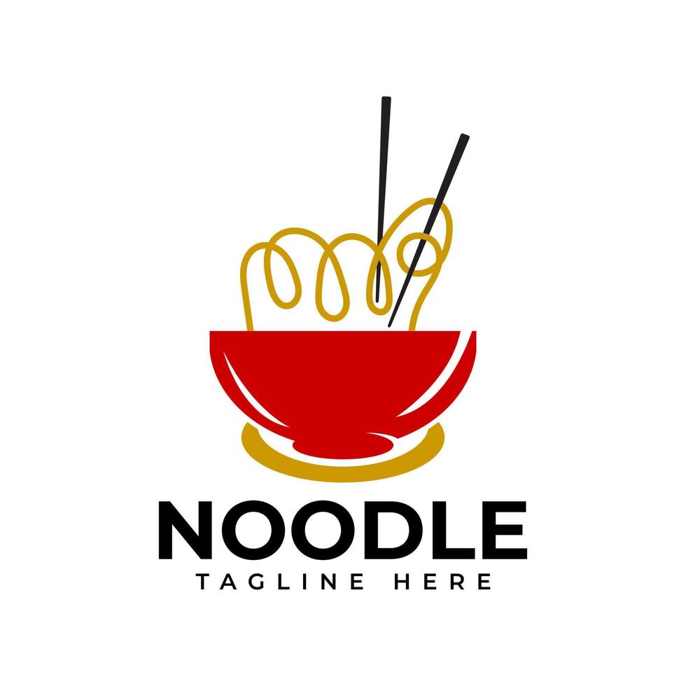 Noodle and ramen logo design in modern style vector