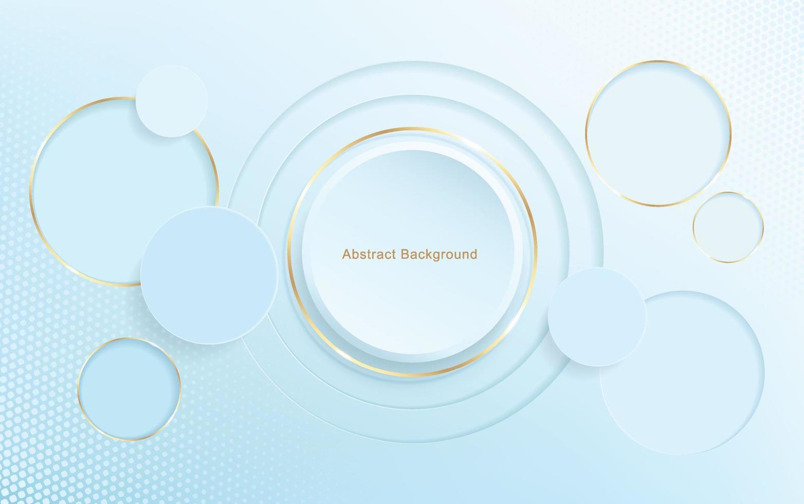 Abstract 3D modern banner design template, gold circle lines on white background vector