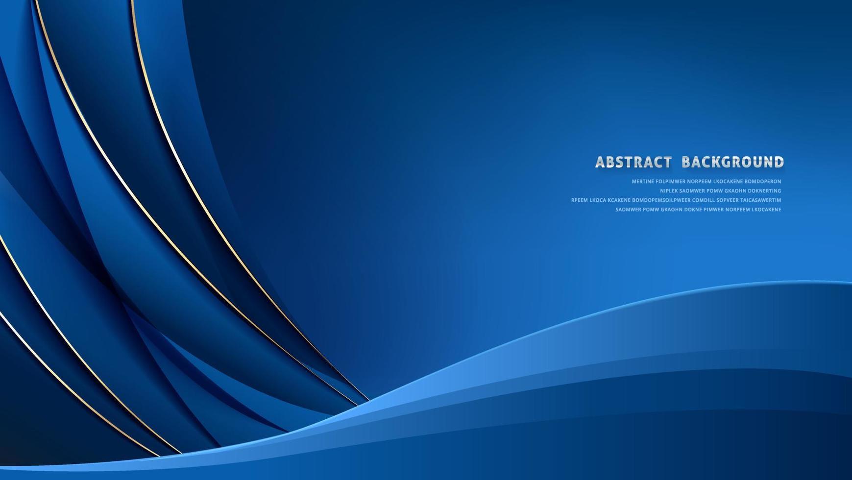 Abstract template dark blue luxury premium background with luxury triangles pattern and gold lighting lines. vector