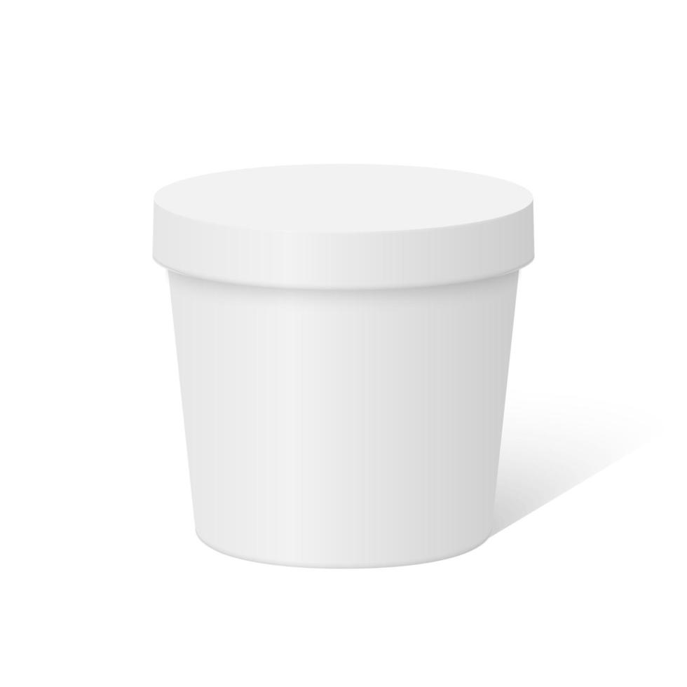 Plastic round container box vector