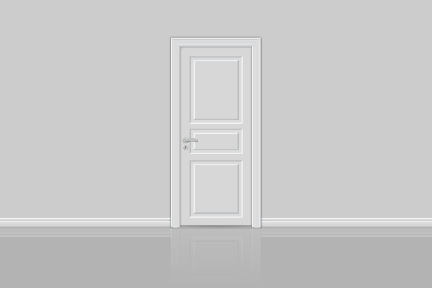 closed realistic door isolated vector