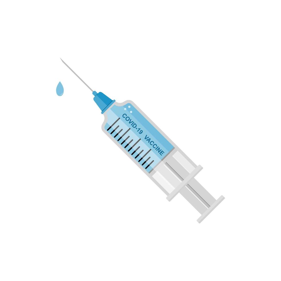 Syringe with covid vaccine vector