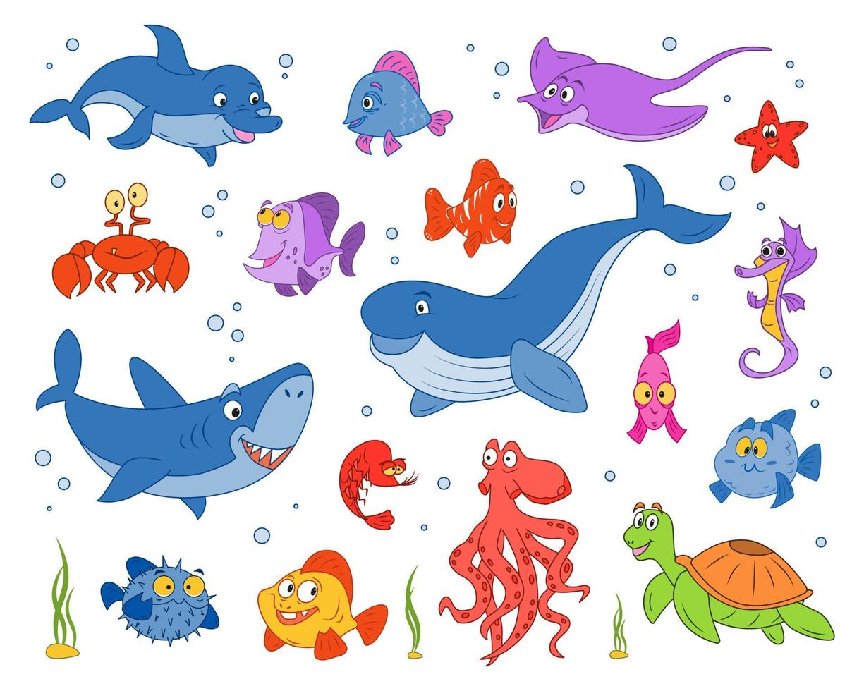 Set of marine animals 02 vector