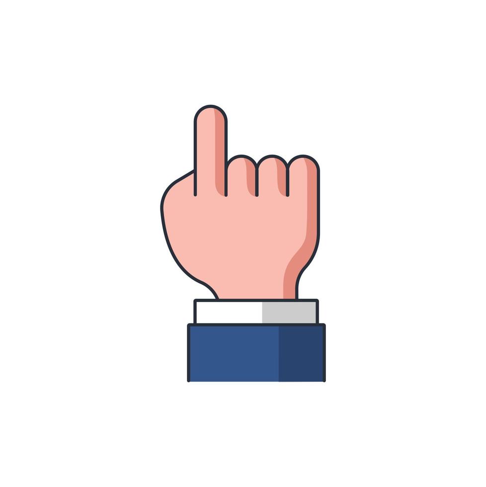 Colored thin icon of click hand, sign and symbol sign concept vector illustration.