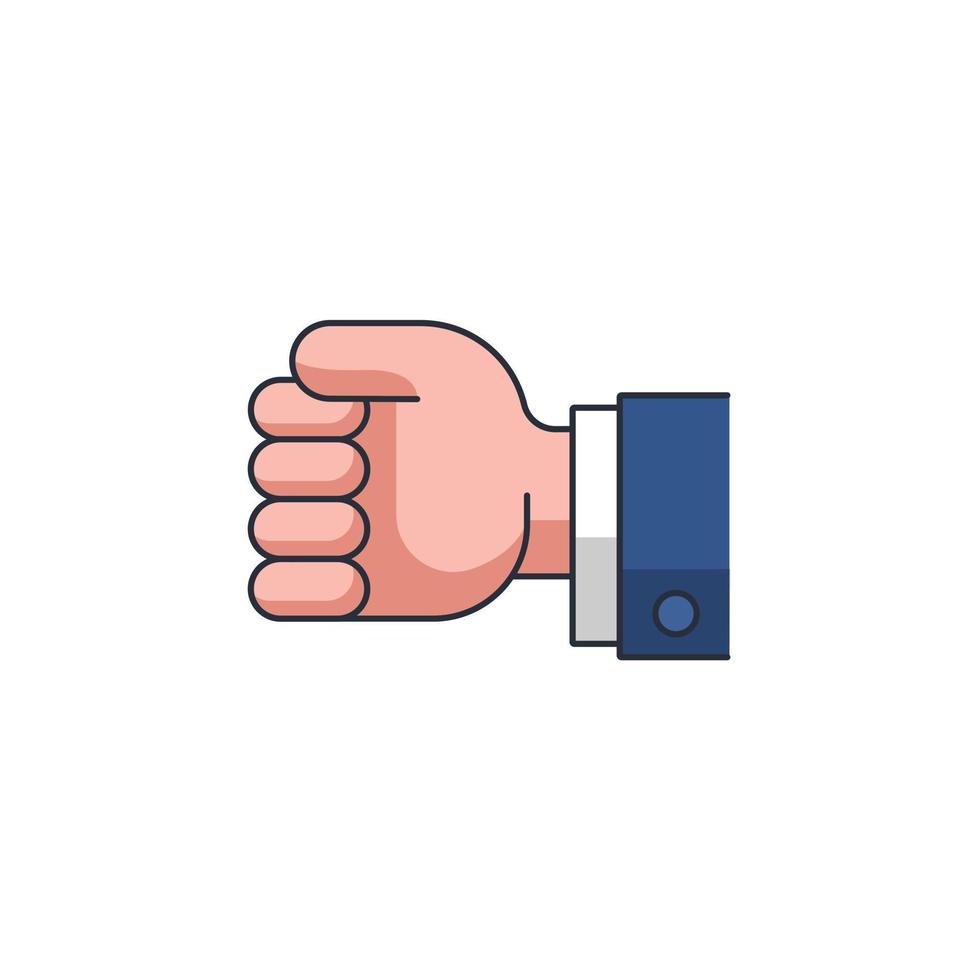 Colored thin icon of punch hand, sign and symbol sign concept vector illustration.