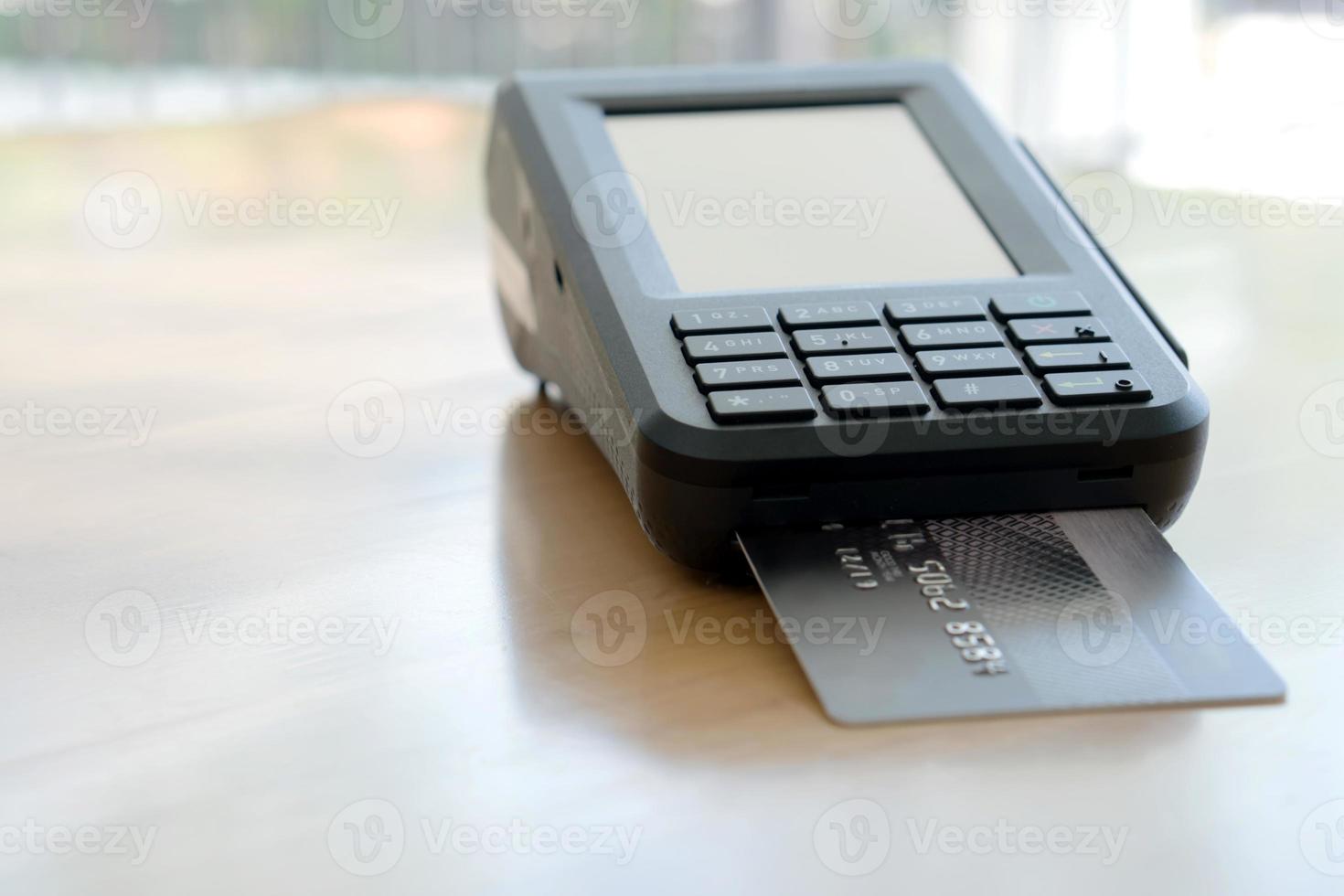 Payment terminal and credit card photo