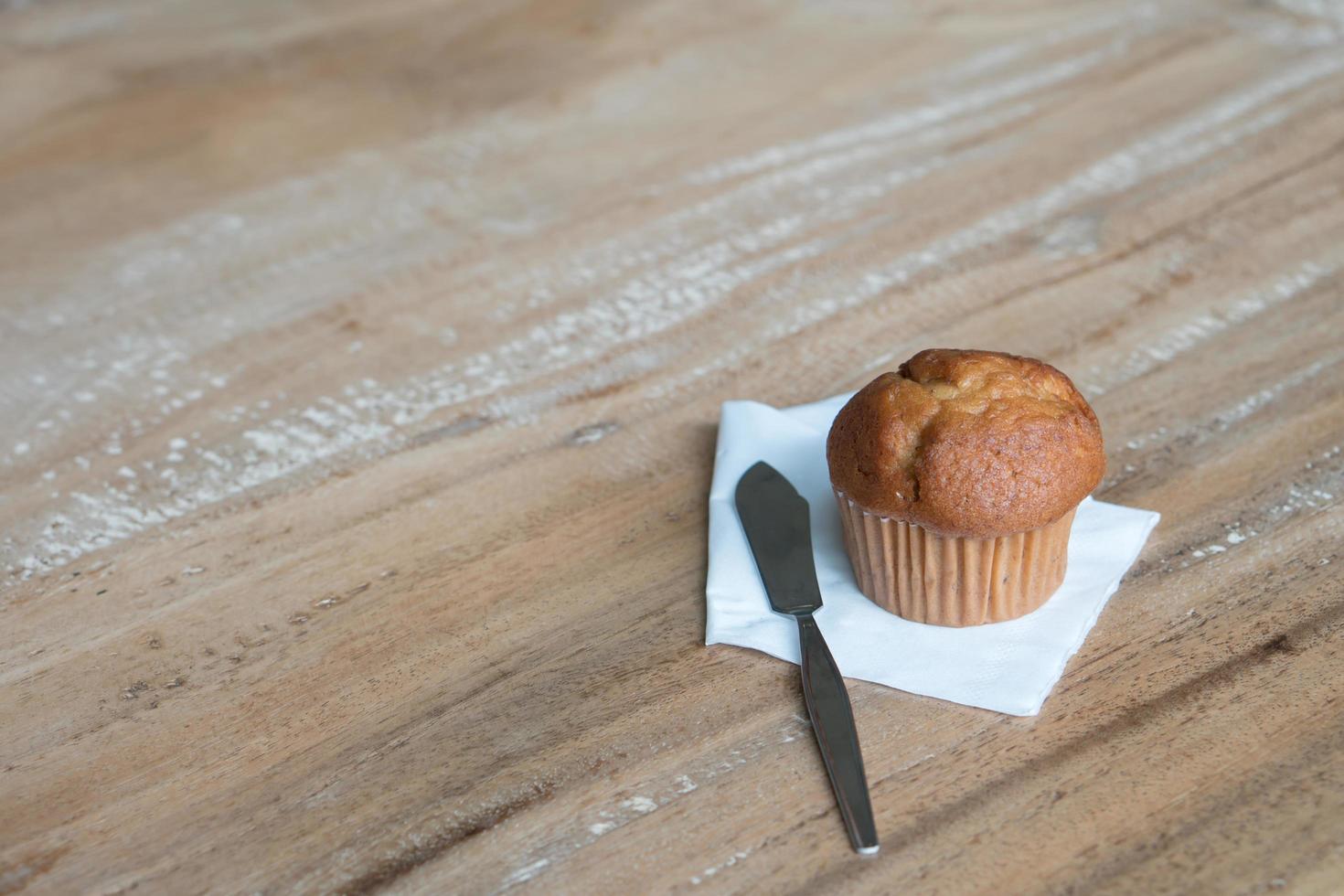 Banana cup cake on the table photo
