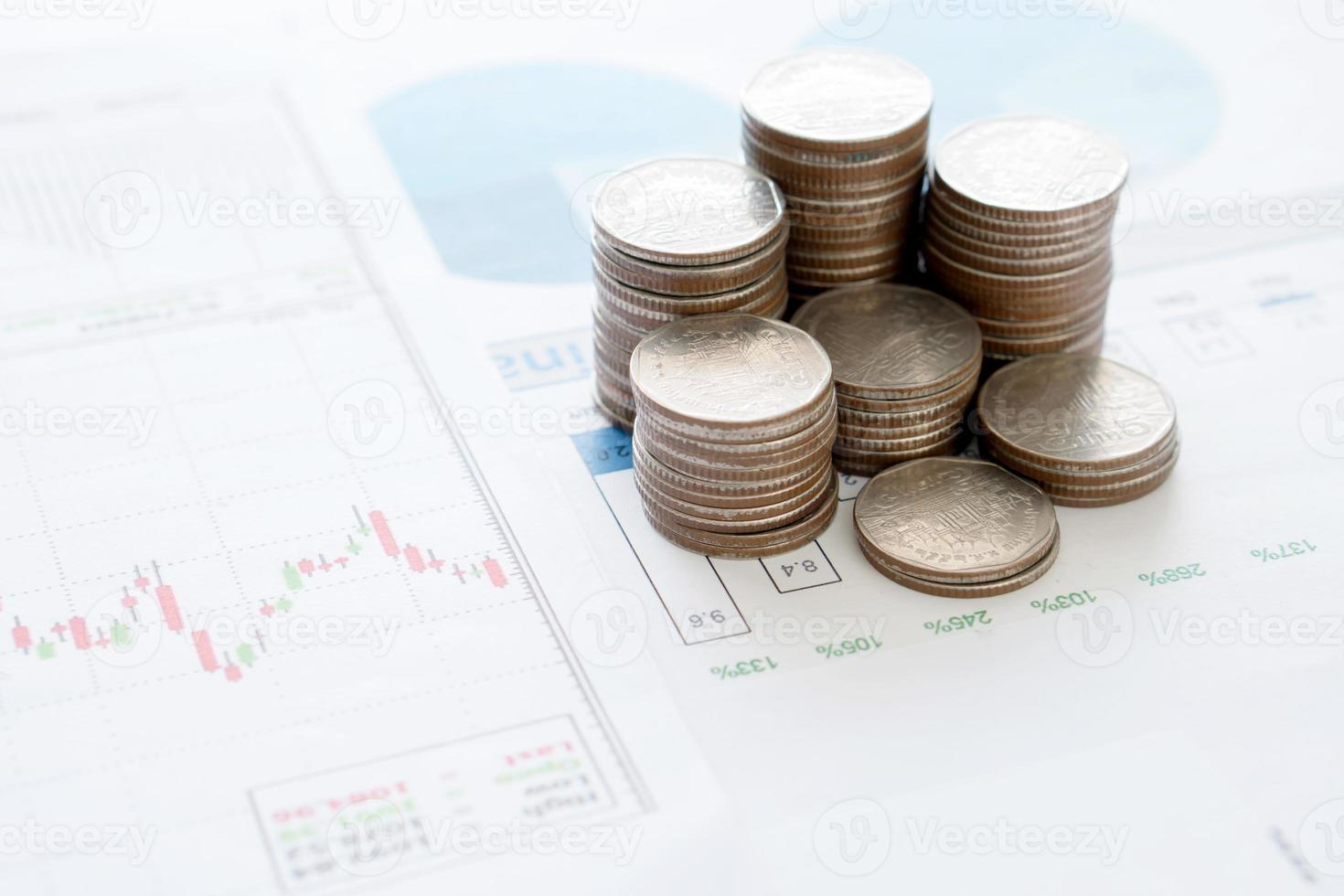 monedas, ahorros, análisis gráfico foto