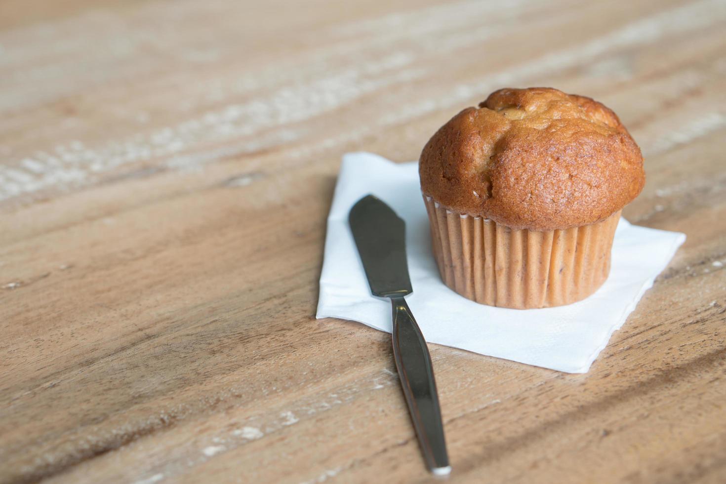 Banana cup cake on the table photo