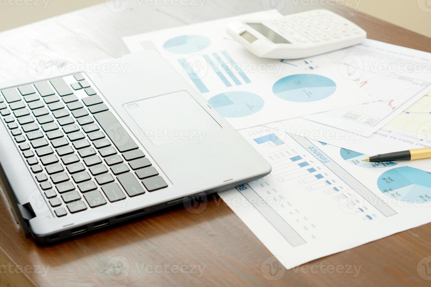 Laptop documents graph photo