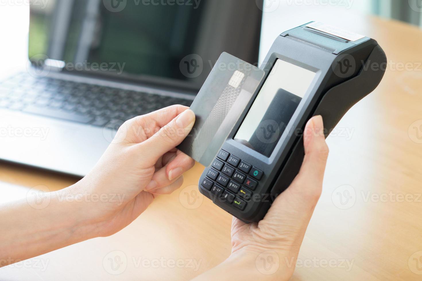 Contactless payment with credit card photo
