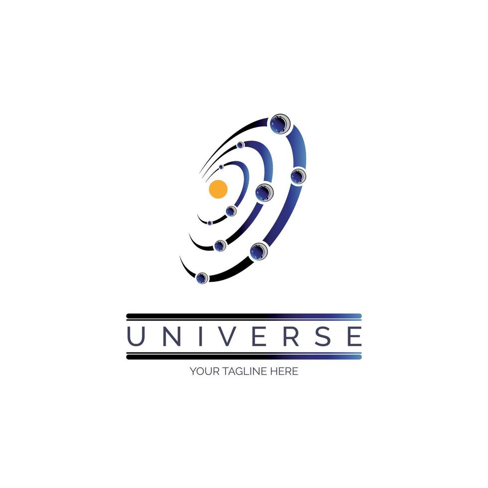 Universe Cosmos space logo design template for brand or company and other vector