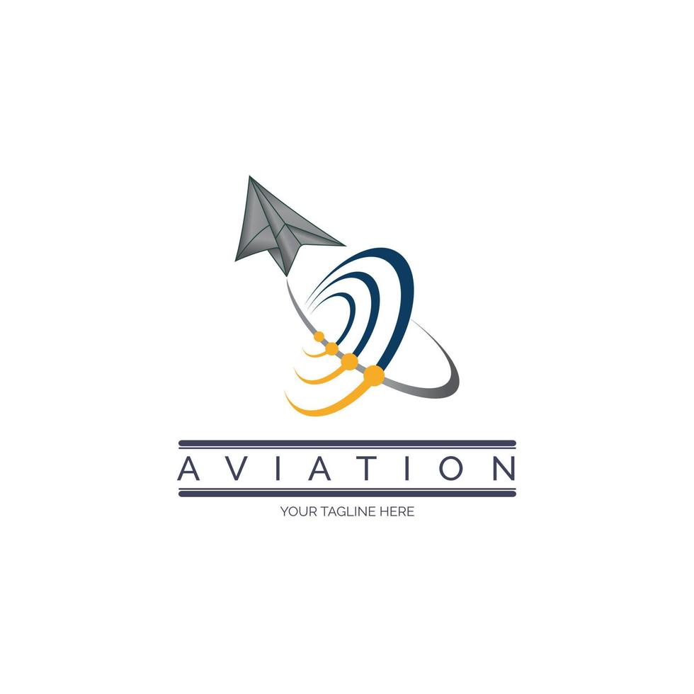 plantilla de diseño de logotipo de avión de papel de aviación para marca o empresa y otros vector