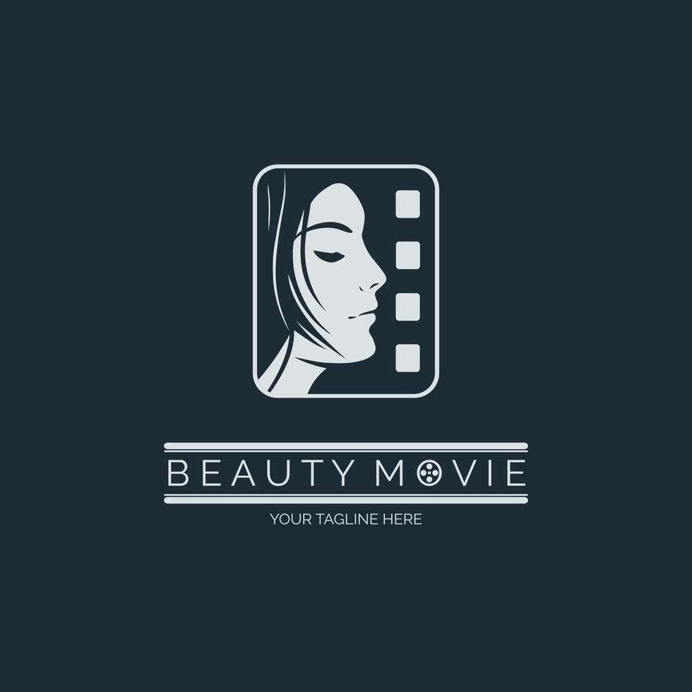 Beauty Movie Cinema Studio production logo template design for brand or company and other vector