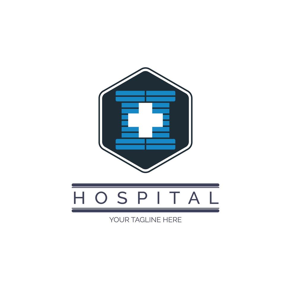 Hospital letter H hexagon medical logo template design for brand or company and other vector