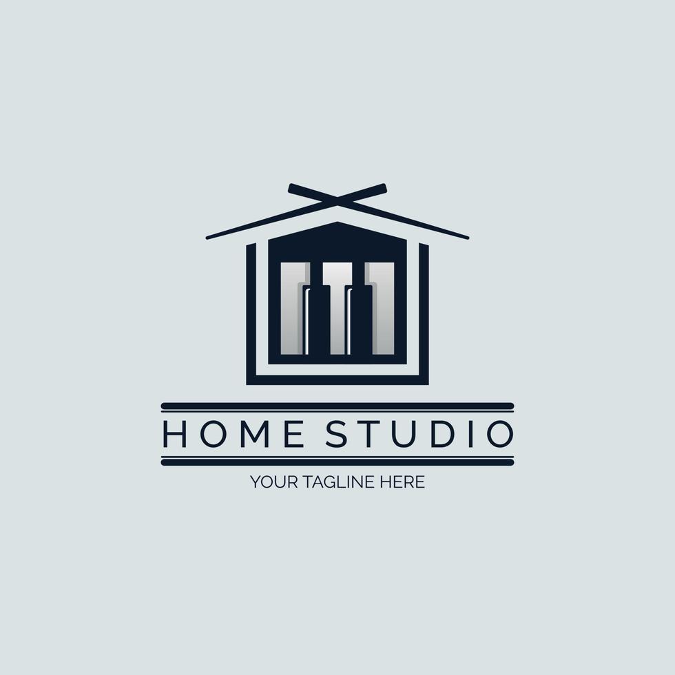 home studio piano tuts music studio letra m plantilla de diseño de logotipo para marca o empresa y otros vector