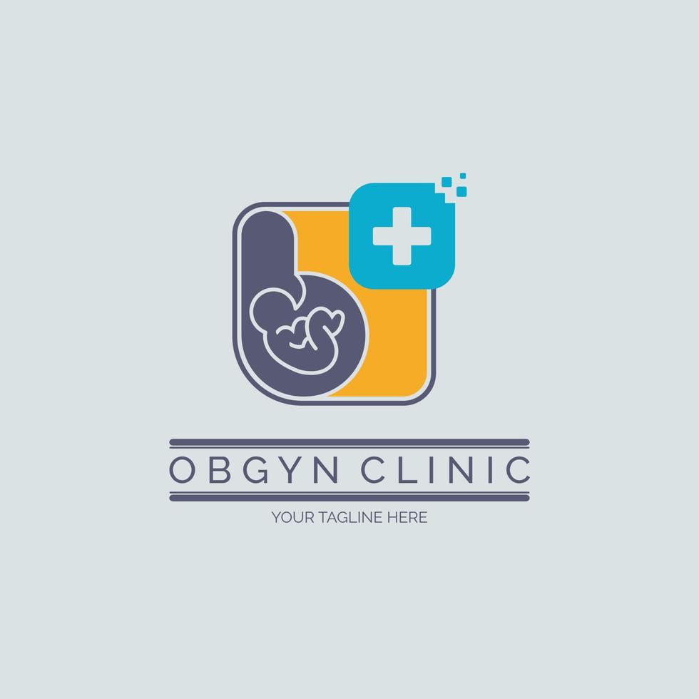 OBGYN obstetrics and gynecology clinic logo template design for brand or company and other vector