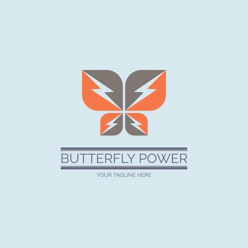 diseño de plantilla de logotipo eléctrico de mariposa para marca o empresa y otros vector