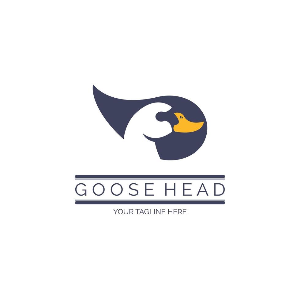 Goose head logo template design for brand or company and other vector