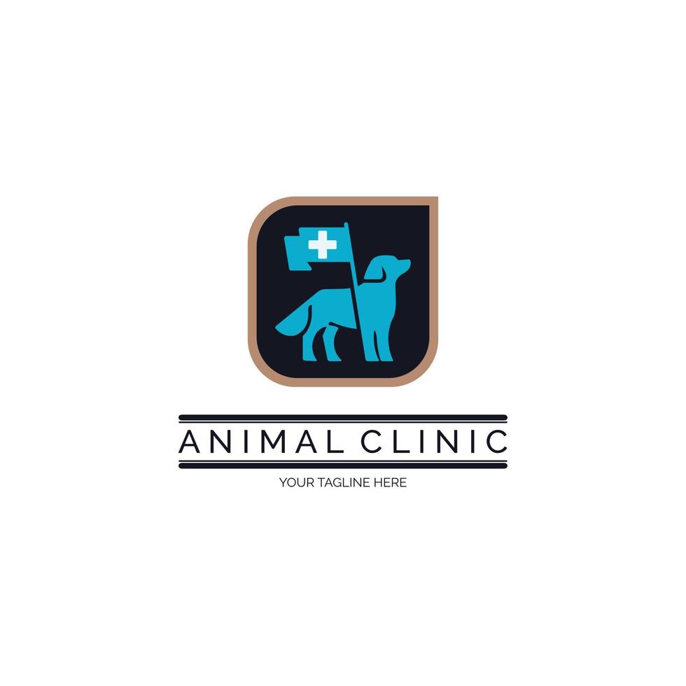 animal clinic dog logo template design for brand or company and other vector