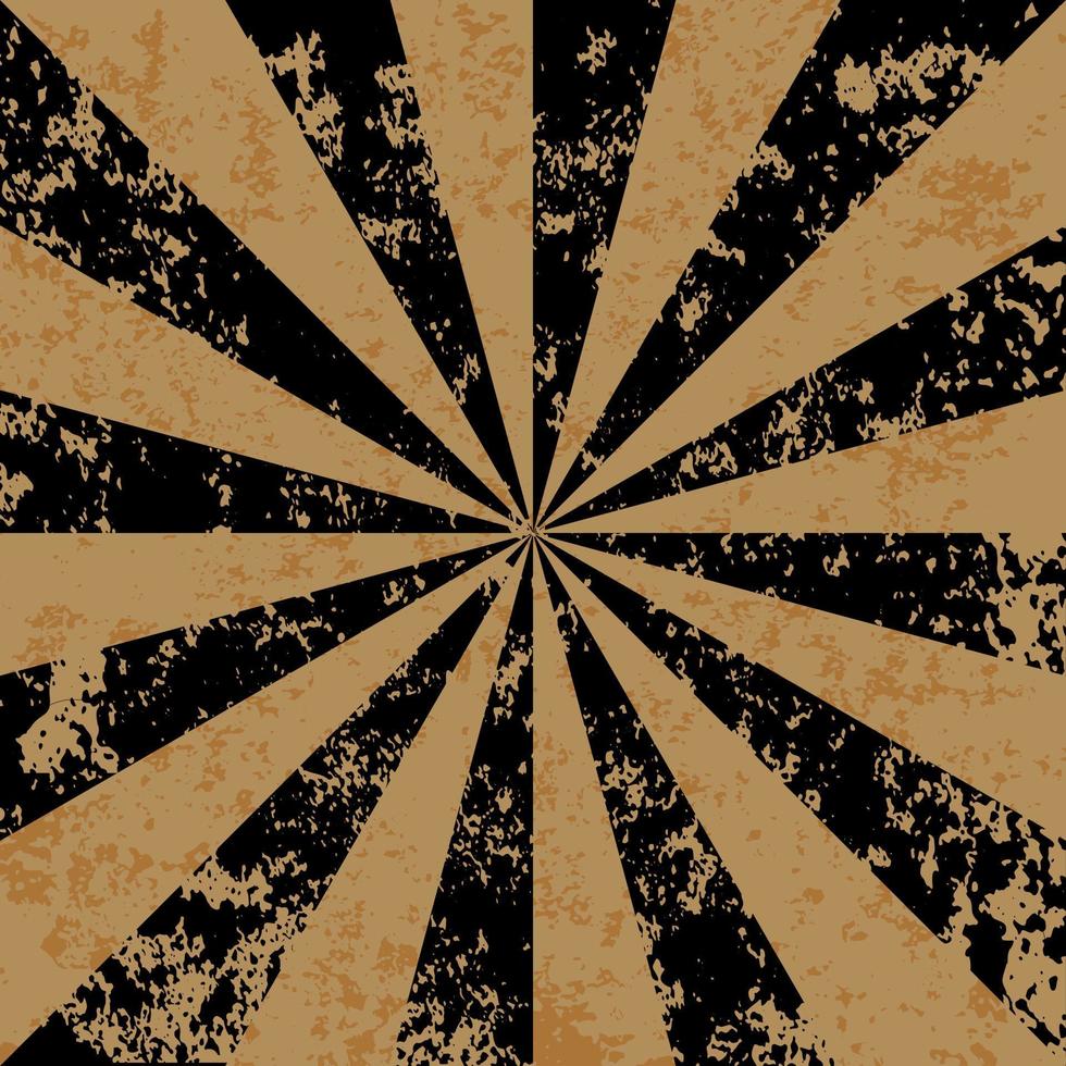 fondo grunge texturizado marrón y negro con rayos de sol. vector vintage fondo geométrico en mal estado.