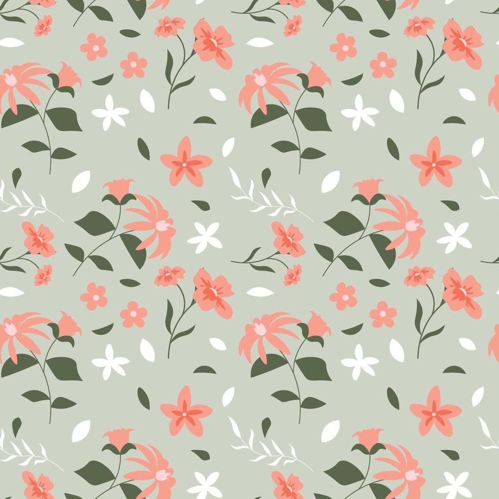 estampado de flores en un estilo impecable. vector