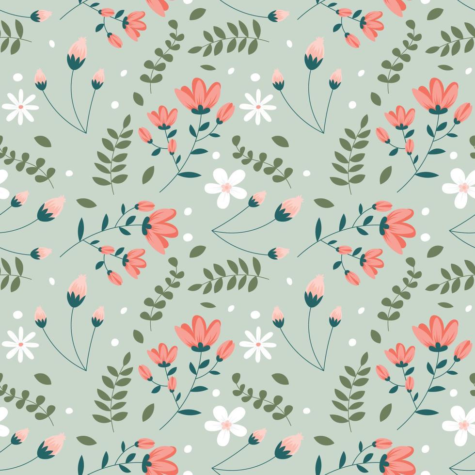 Floral pattern in seamless style. vector