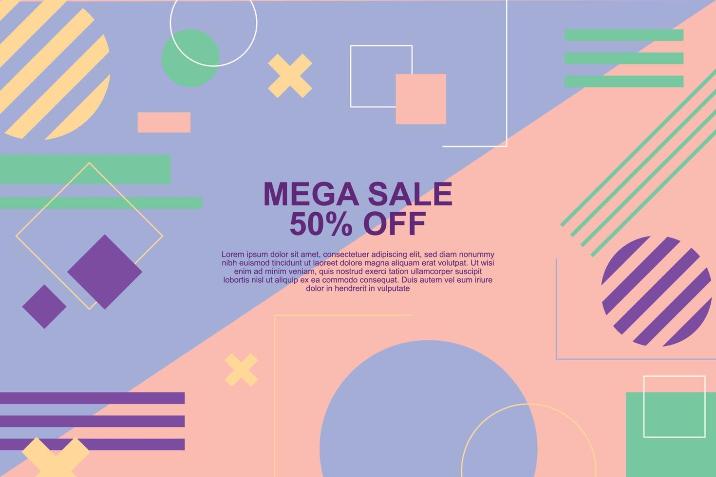 Sale banner background with flat style. vector