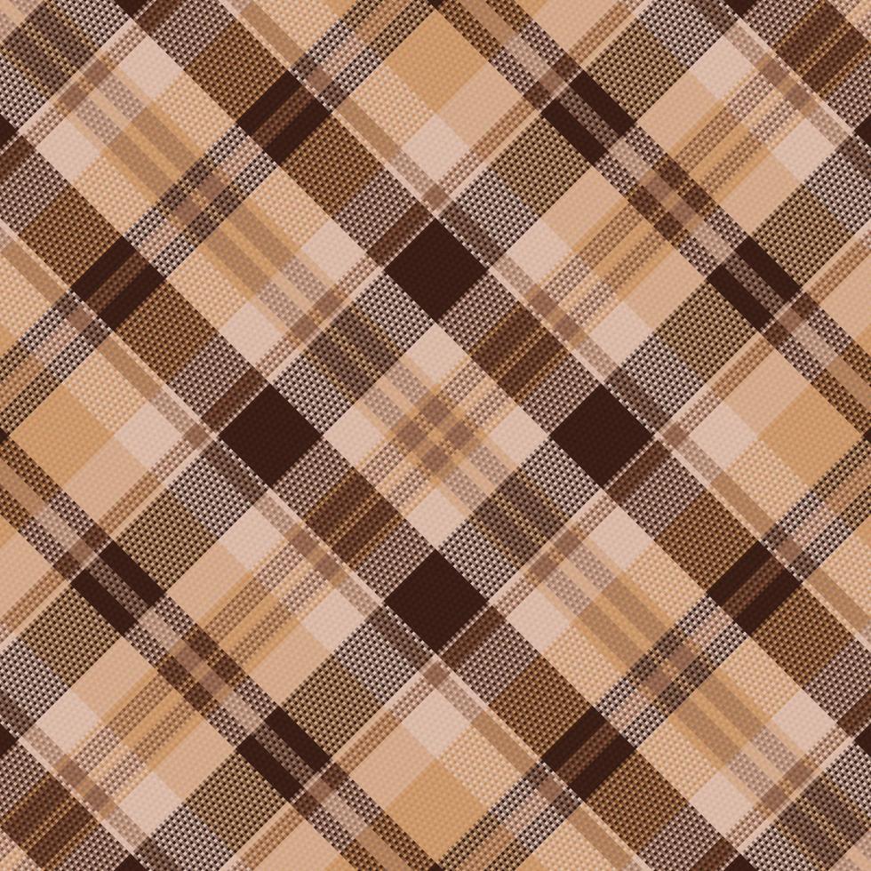 Tartan plaid pattern with texture and warm color. vector