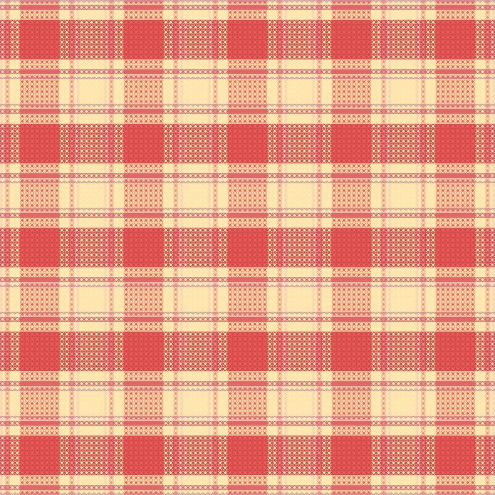 Tartan plaid pattern with texture and warm color. vector