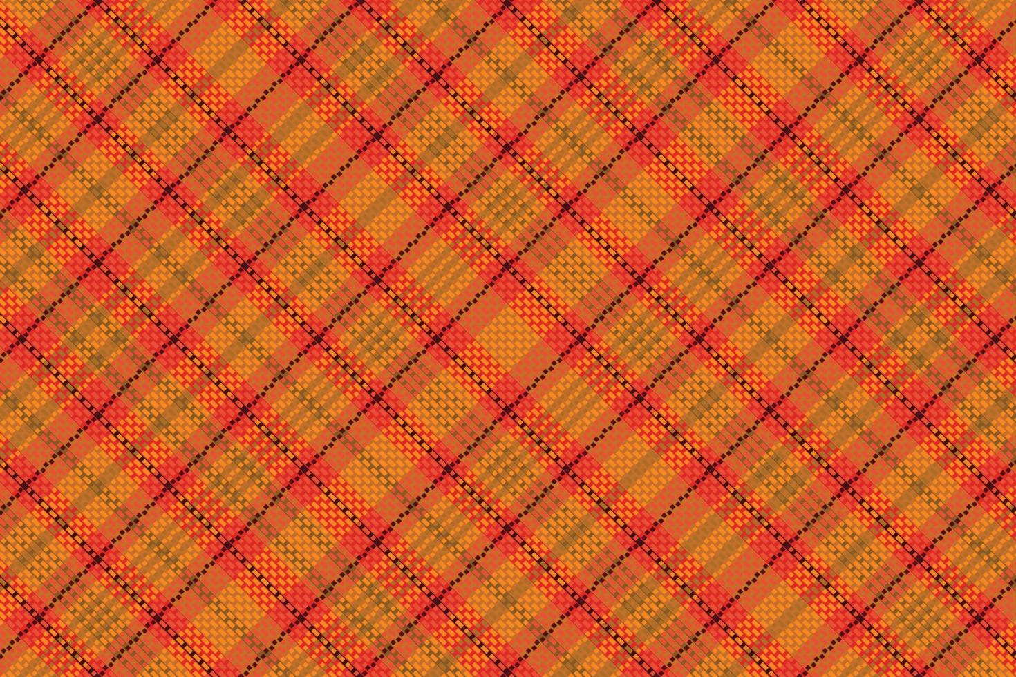 Tartan plaid pattern with texture and warm color. vector