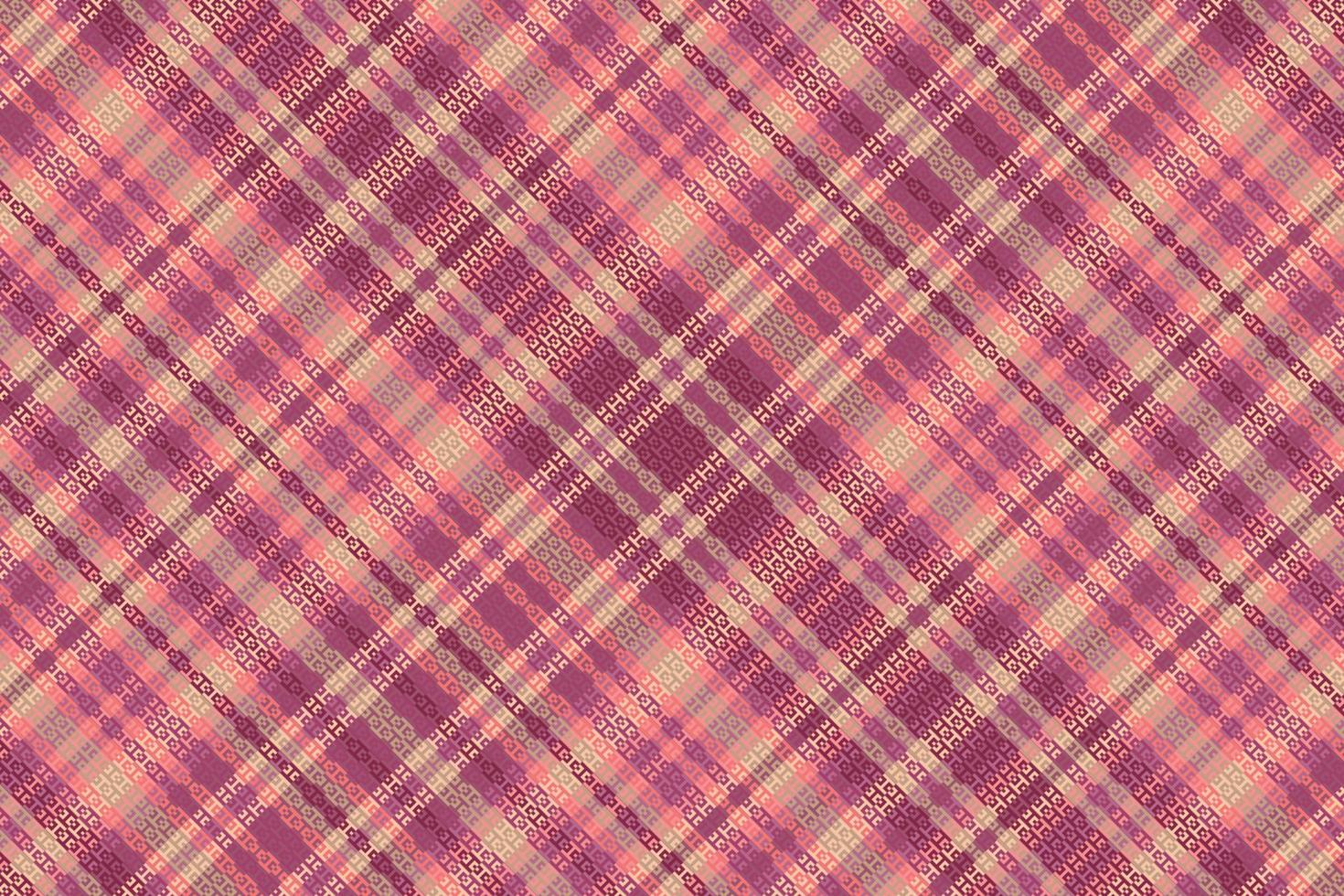 Tartan plaid pattern with texture and warm color. vector