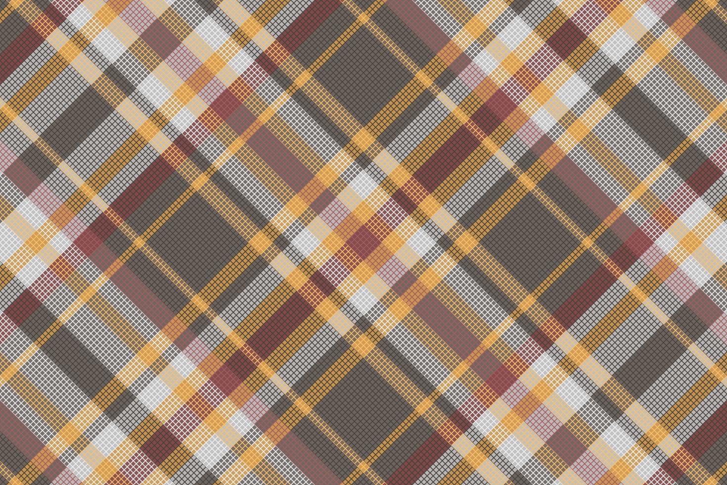 Tartan plaid pattern with texture and warm color. vector