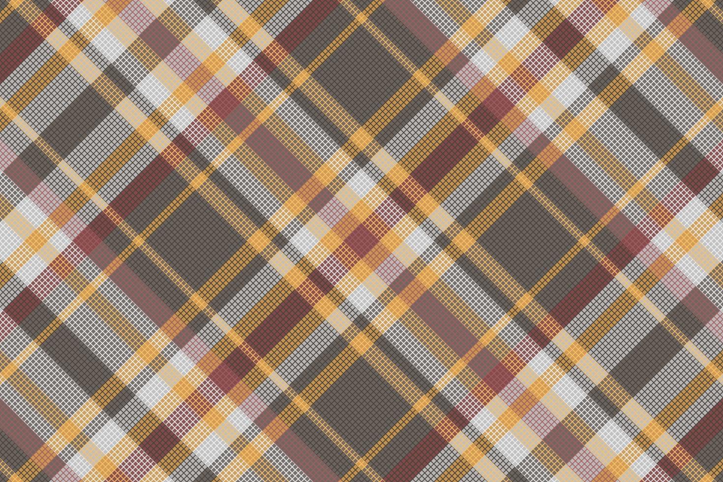 Tartan plaid pattern with texture and warm color. vector